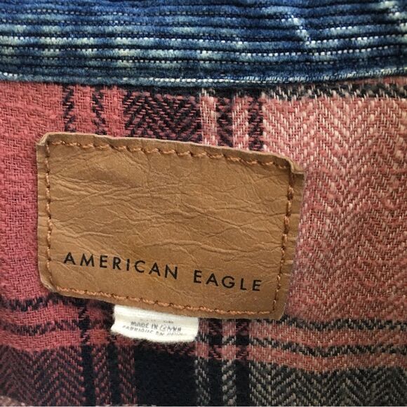 AMERICAN EAGLE JEAN JACKET‎ WITH PLAID FLANNEL LINING - Picture 11 of 11